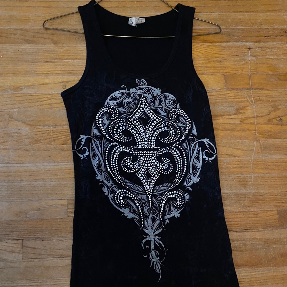 Made in the US Women’s Black Bling Tank Top